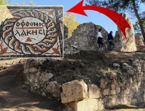 Kazı ekibi şaştı kaldı! 1500 yıllık mozaikteki mesaj herkesi hayrete düşürdü